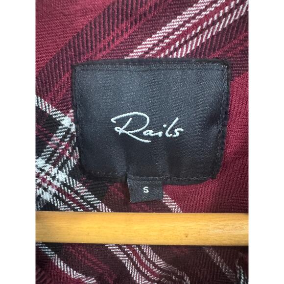Rails maroon/black/white plaid button up - Picture 2 of 5
